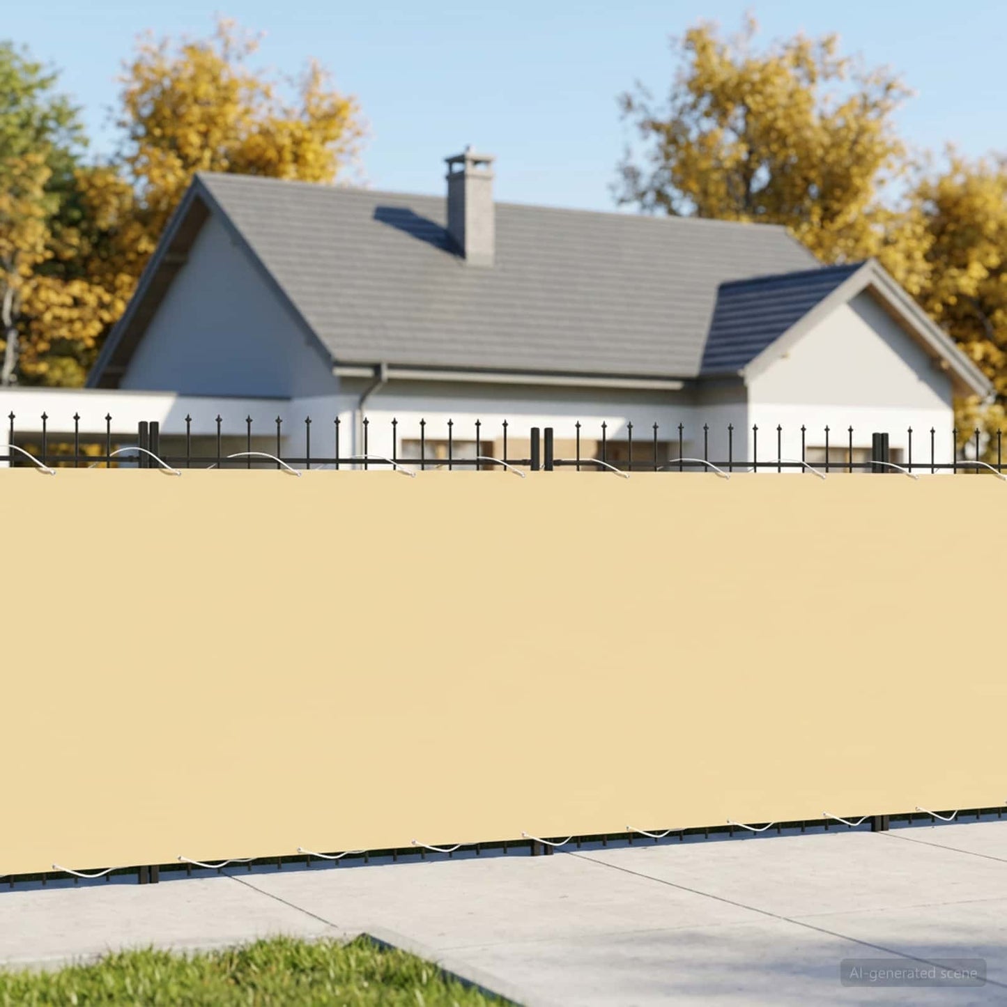 Balcony Privacy Screen 1.8 x 15 m Fabric with PU Coated Beige