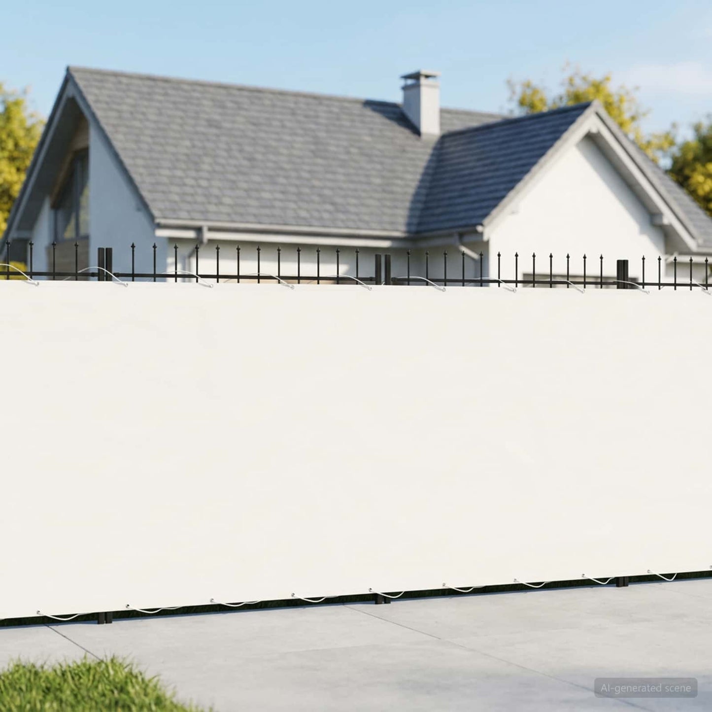 Balcony Privacy Screen 1.8 x 25 m Fabric with PU Coated White