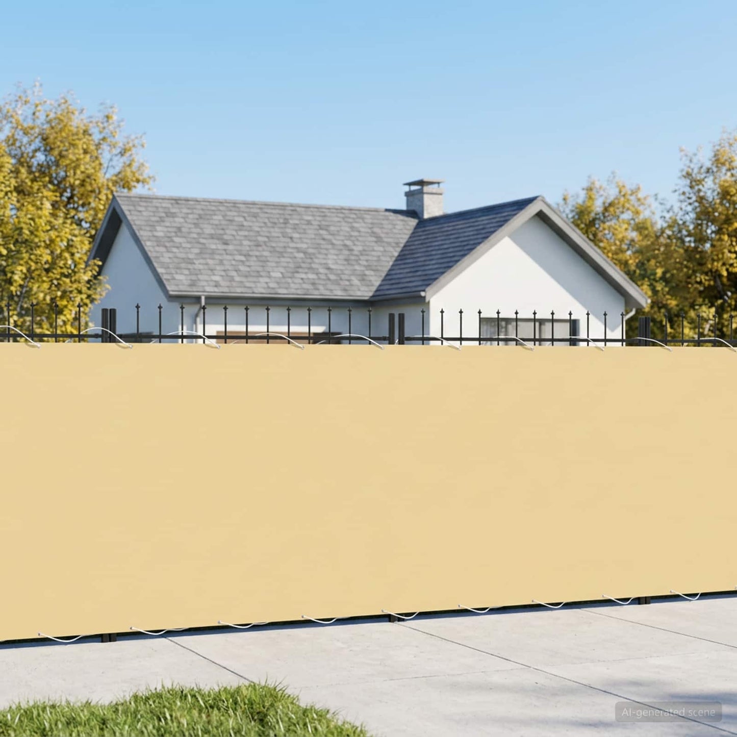 Balcony Privacy Screen 1.8 x 25 m Fabric with PU Coated Beige