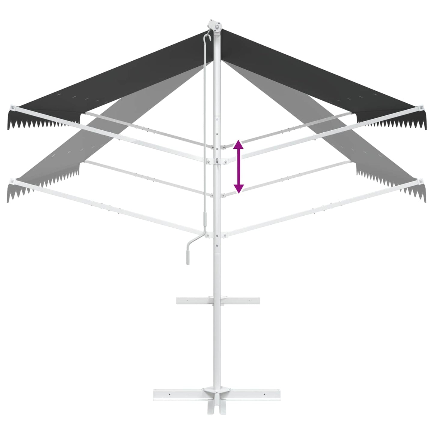 Free Standing Awning 4 x 3 m Polyester Anthracite
