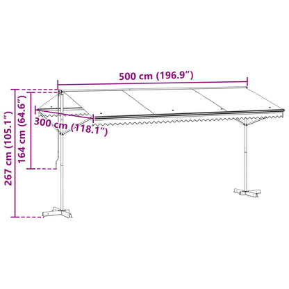 Free Standing Awning Anthracite 5 x 3 m Polyester