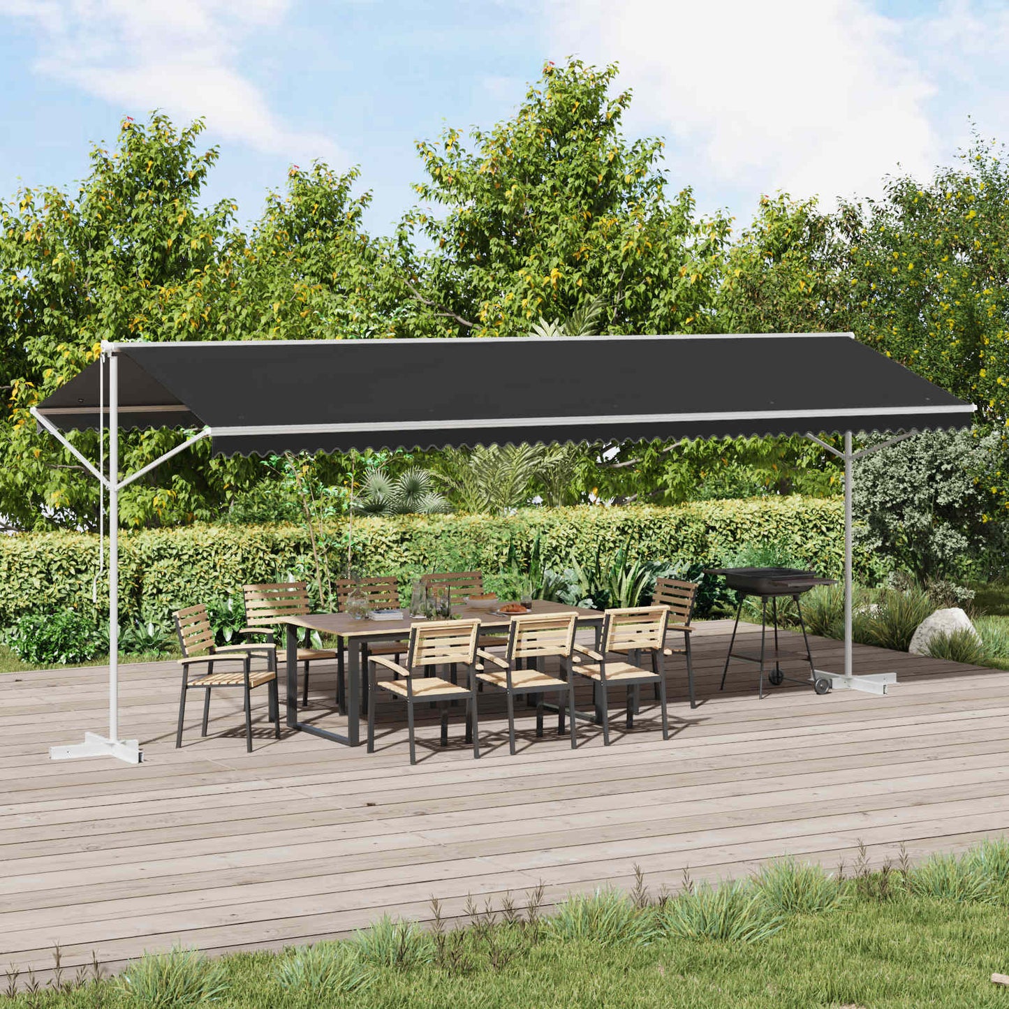 Free Standing Awning Anthracite 6 x 3 m Polyester