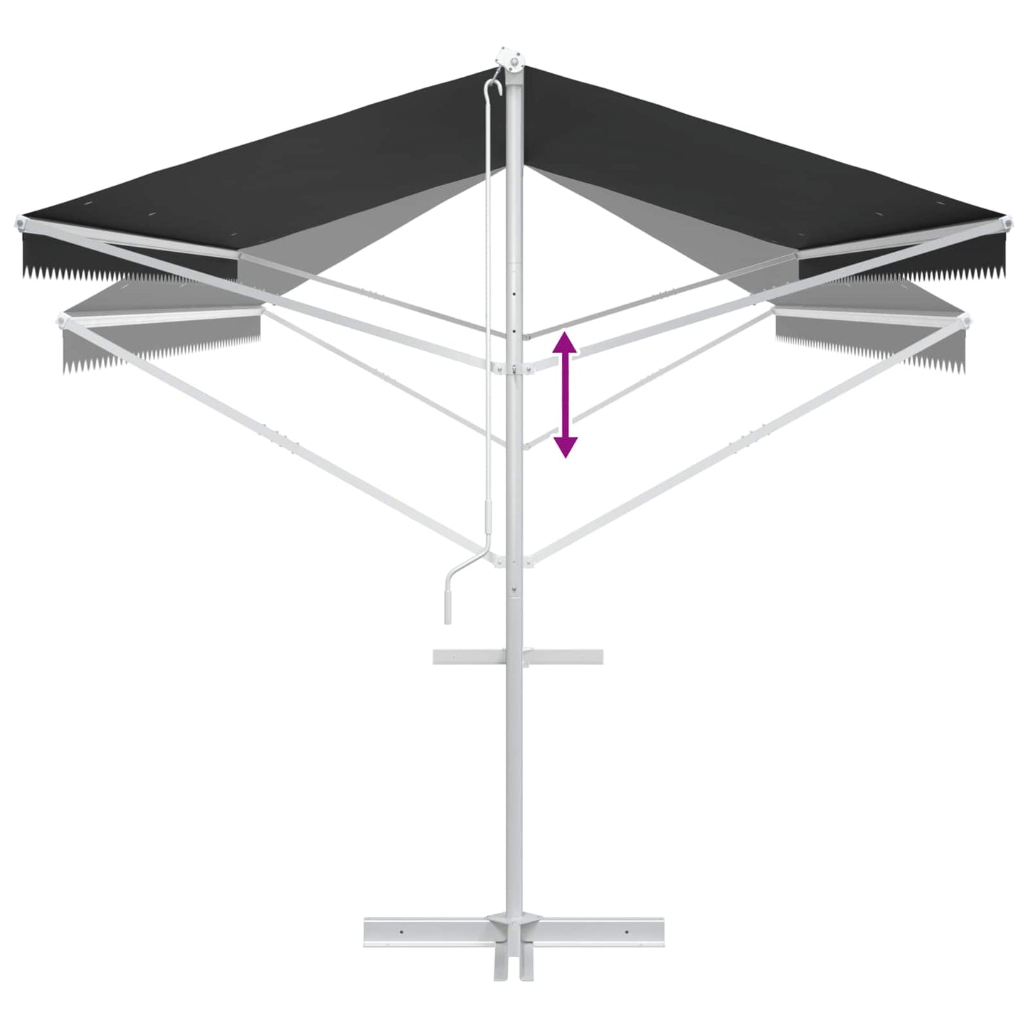 Free Standing Awning Anthracite 6 x 3 m Polyester