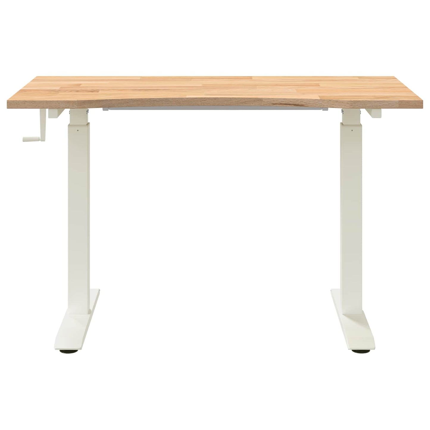 Desk with Storage White and Natural 120 x 60 cm Solid Oak Wood