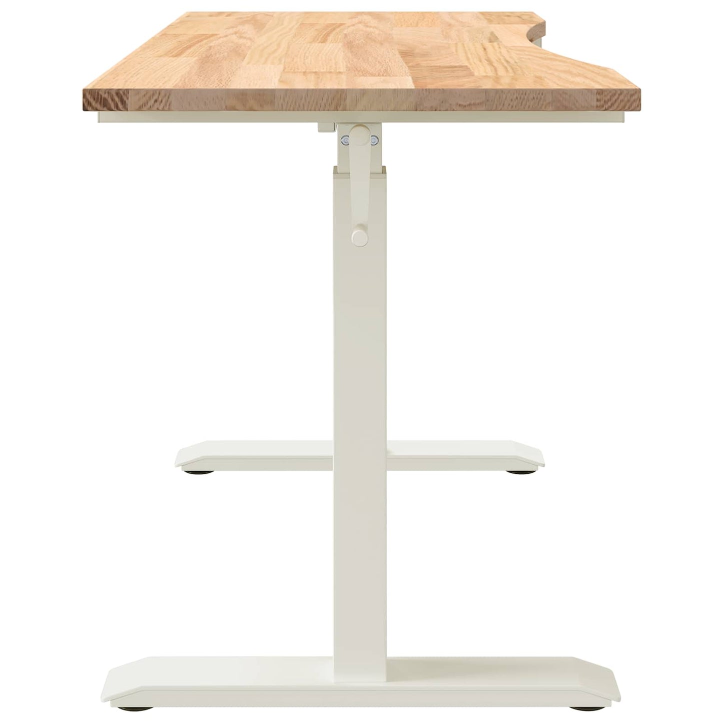 Desk with Storage White and Natural 120 x 60 cm Solid Oak Wood