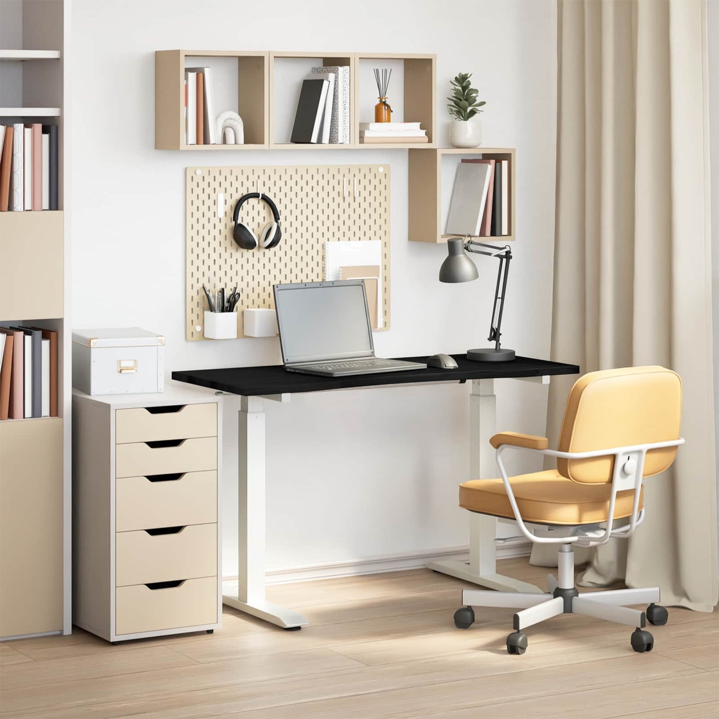 Desk White and Dark Brown 120 x 60 cm Solid Oak Wood