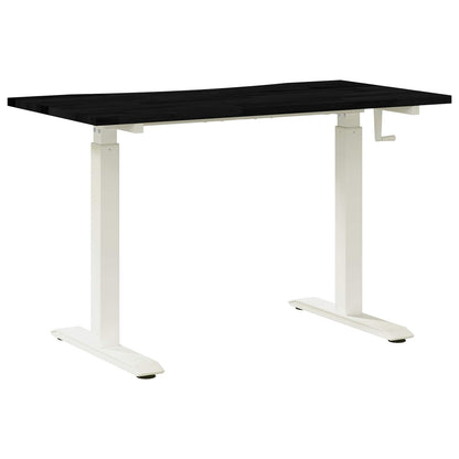 Desk White and Dark Brown 120 x 60 cm Solid Oak Wood