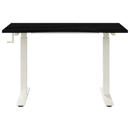 Desk White and Dark Brown 120 x 60 cm Solid Oak Wood
