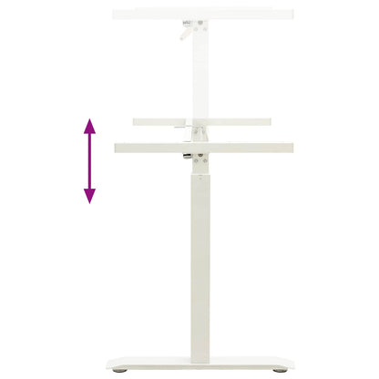 Desk White and Dark Brown 120 x 60 cm Solid Oak Wood