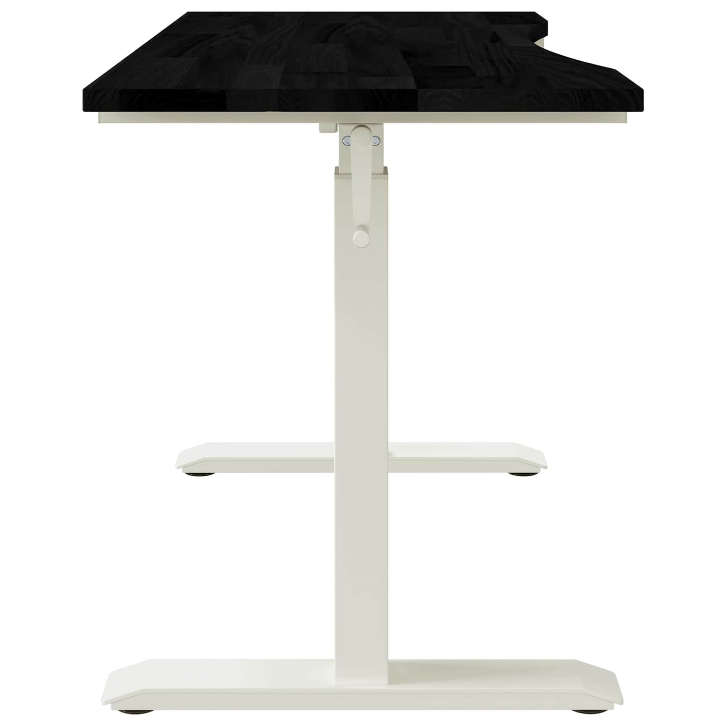 Desk White and Dark Brown 120 x 60 cm Solid Oak Wood