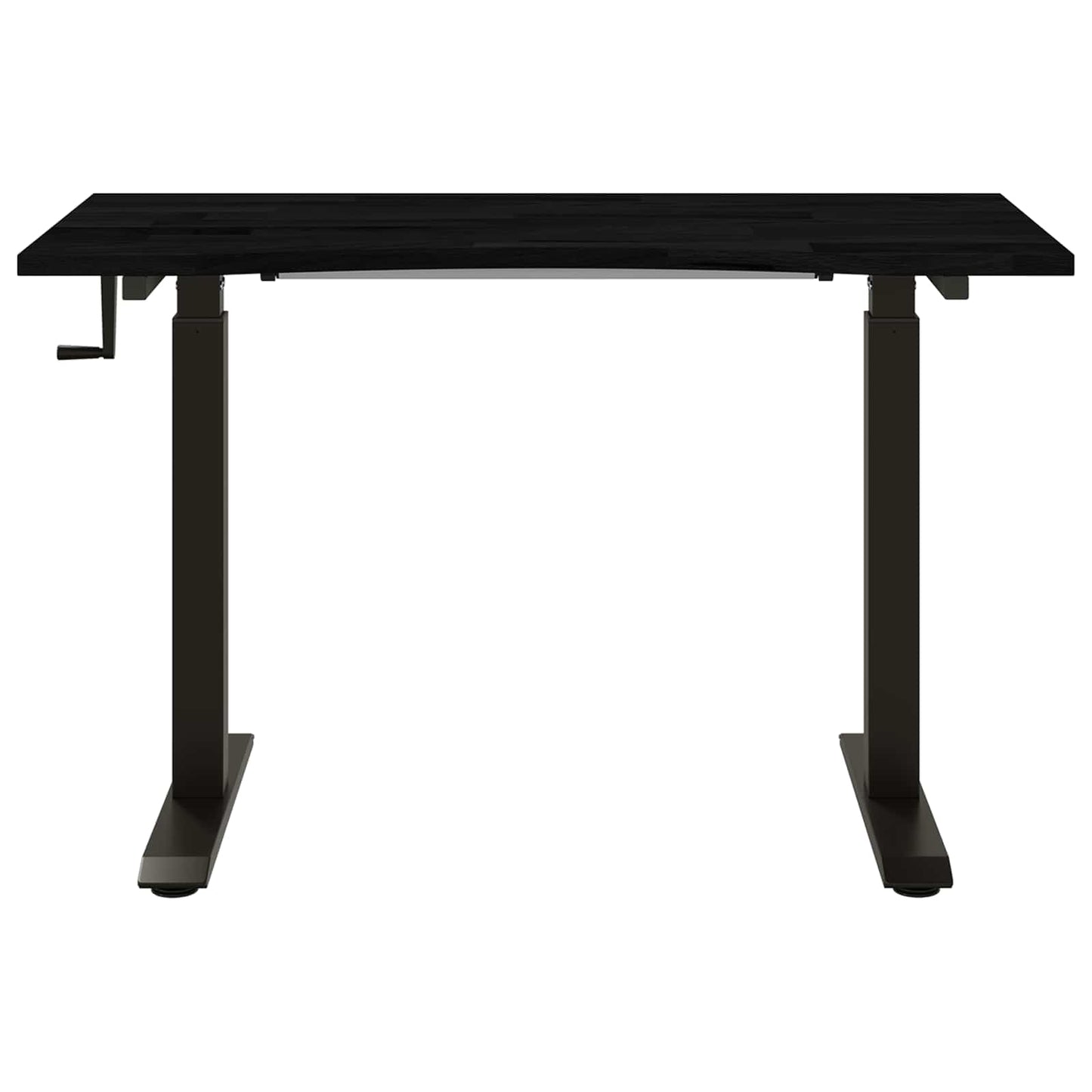 Desk Black and Dark Brown 120 x 60 cm Solid Oak Wood