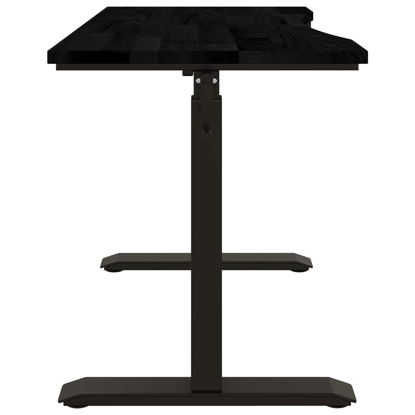 Desk Black and Dark Brown 120 x 60 cm Solid Oak Wood