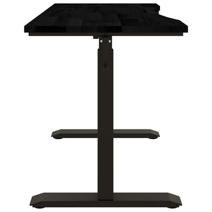 Desk Black and Dark Brown 120 x 60 cm Solid Oak Wood