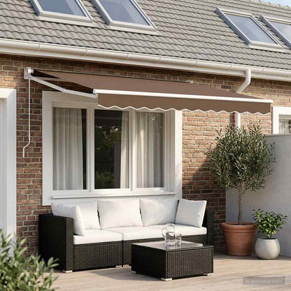 Retractable Awning Taupe 3 x 2 m 100% Polyester and Aluminium