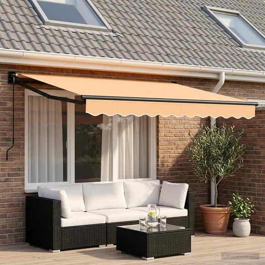 Retractable Awning Sand 3.5 x 2 m 100% Polyester and Aluminium