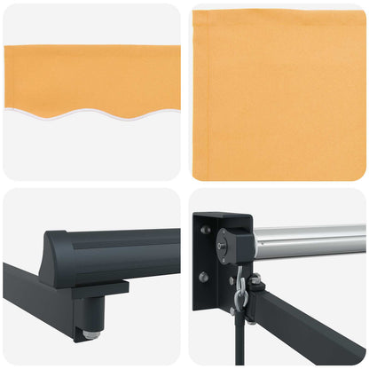 Manual Retractable Awning with LEDs Sand