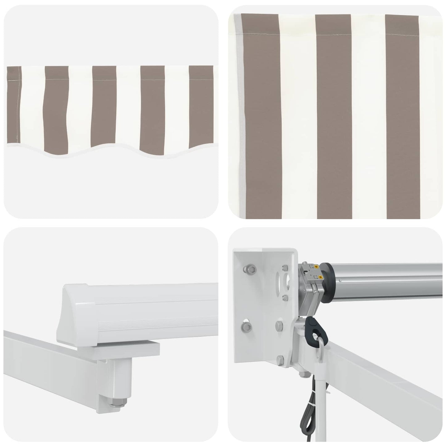 Electric Retractable Awning Light Grey and White