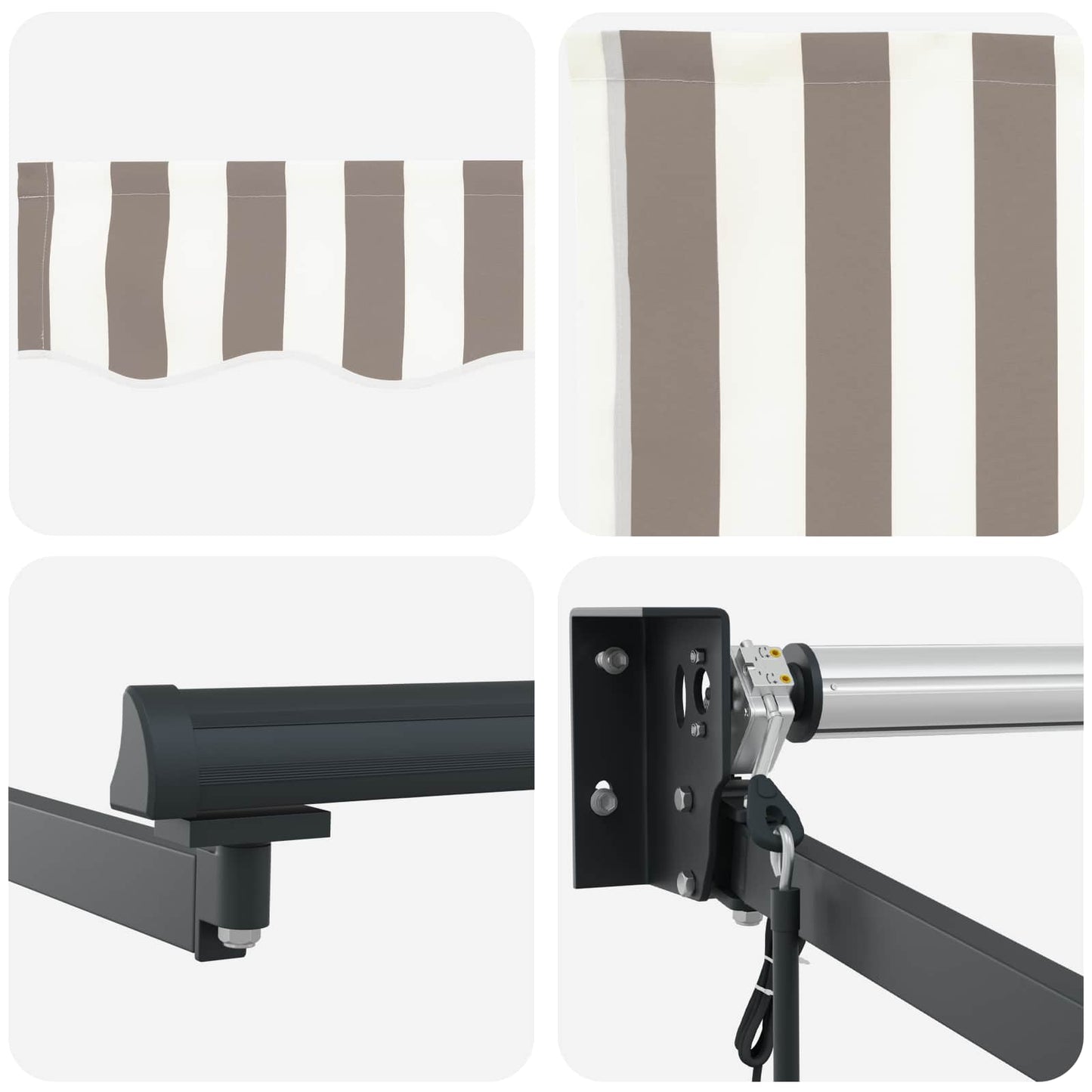 Electric Retractable Awning Light Grey and White