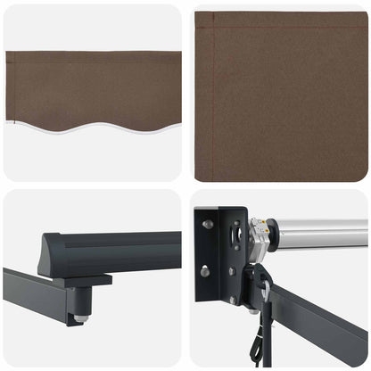 Electric Retractable Awning Taupe 100% Polyester and Aluminium