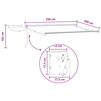 Electric Retractable Awning Taupe 100% Polyester and Aluminium