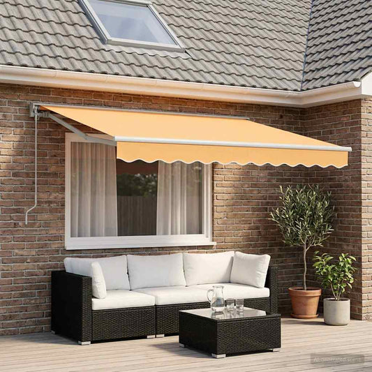 Retractable Awning Sand 2.5 x 2 m Polyester and Aluminium