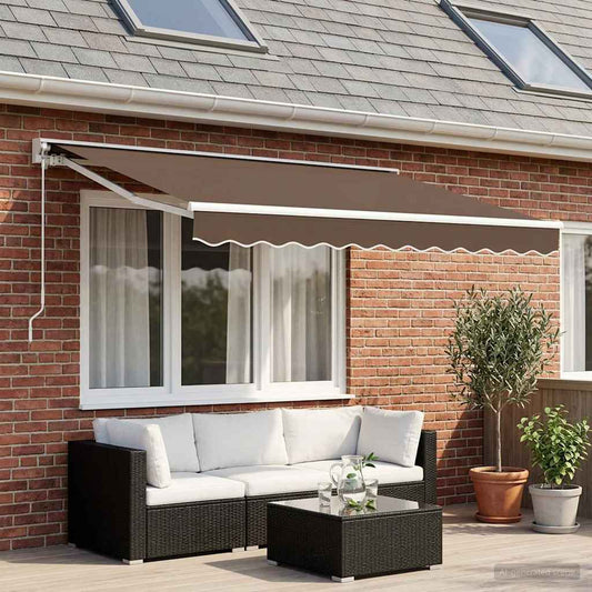 Manual Retractable Awning Taupe 3 x 2.5 m