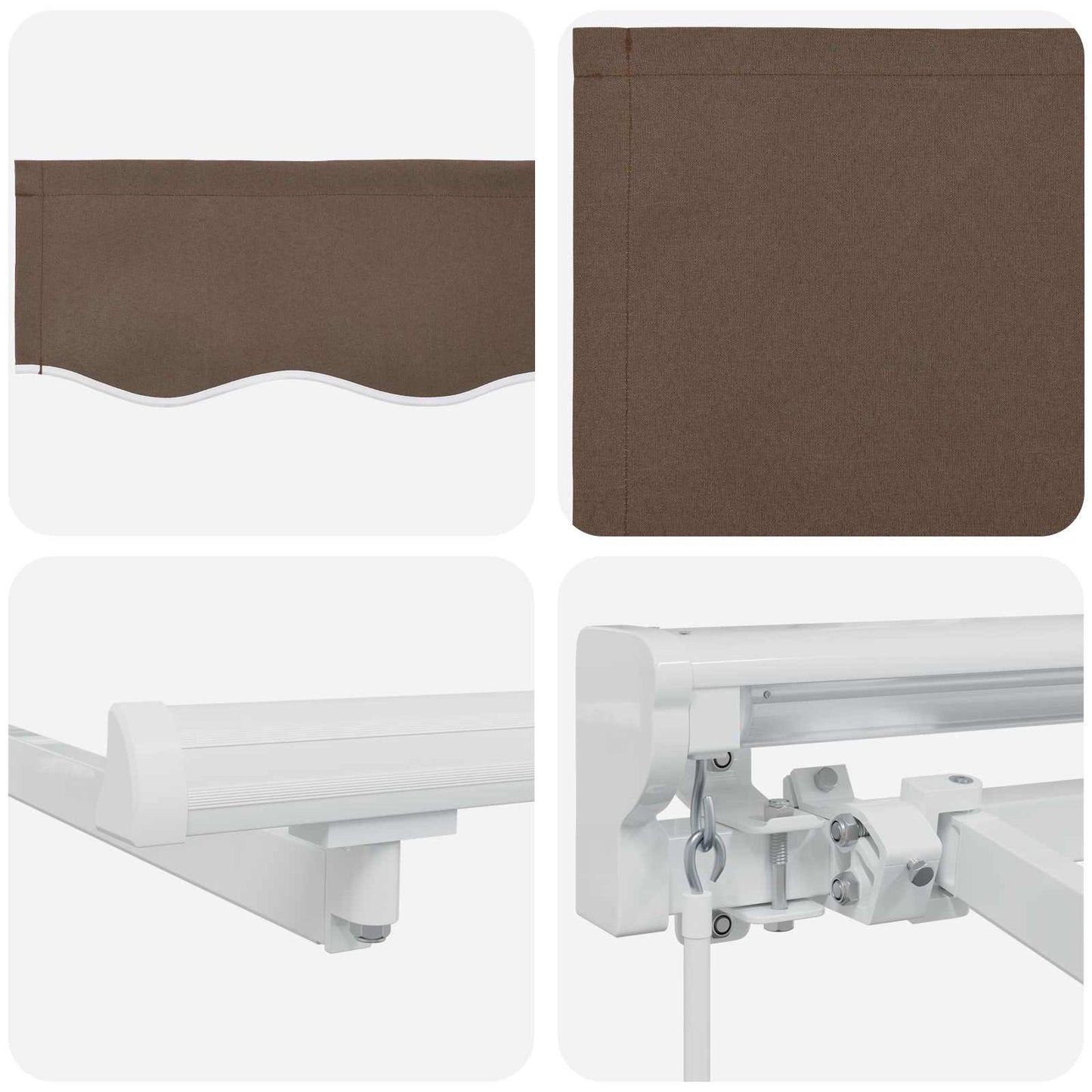 Manual Awning Frame with LEDs Taupe 2.5 x 2 m