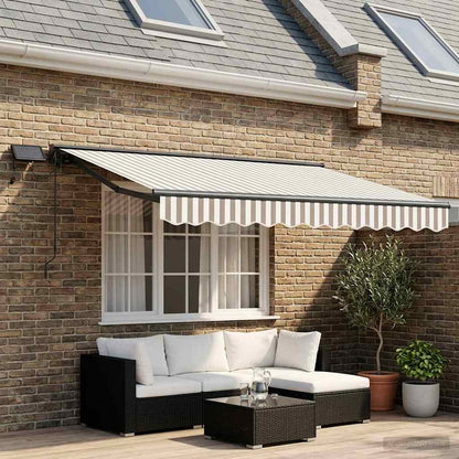 Manual Awning Frame with LEDs Light Grey and White 3 x 2 m