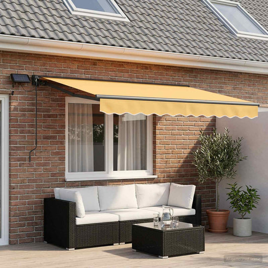 Manual Awning Frame with LEDs Sand 2.5 x 2 m