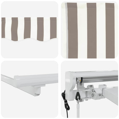 Electric Retractable Awning Light Grey and White 2.5 x 2 m