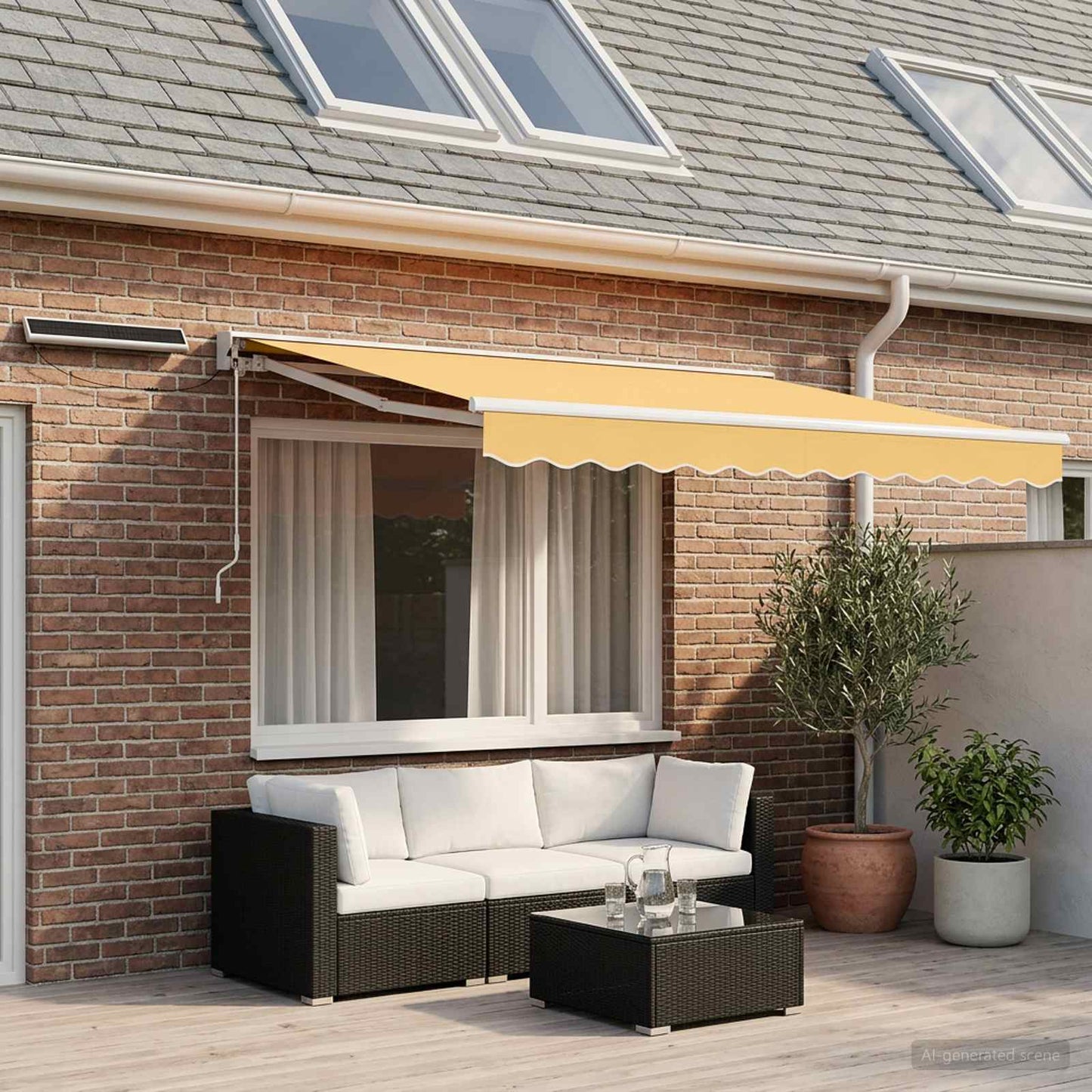 Electric Retractable Awning Sand 2.5 x 2 m