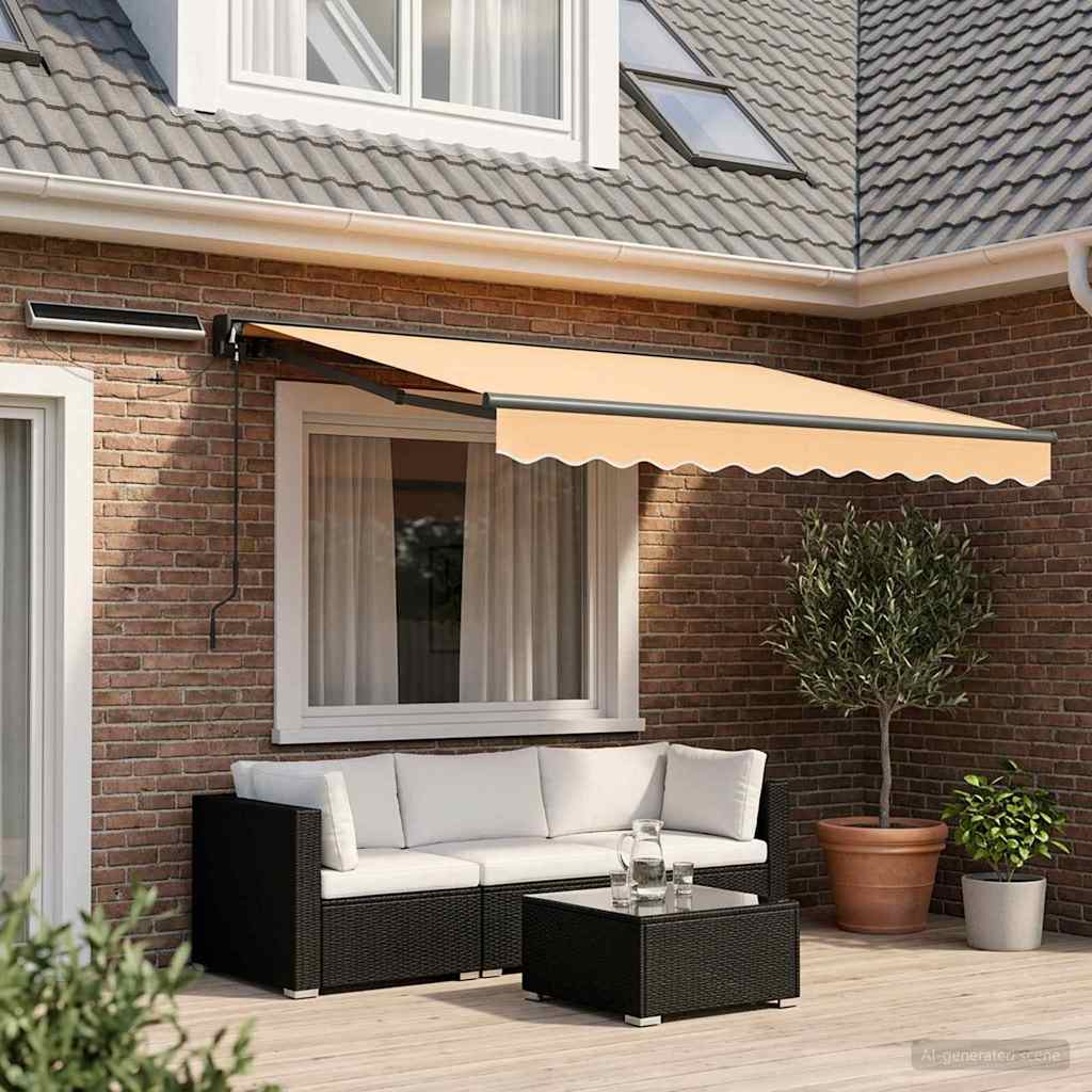 Electric Retractable Awning Sand 2.5 x 2 m