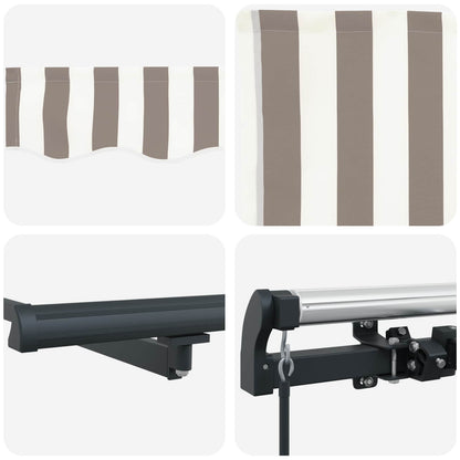 Retractable Awning Light Grey and White 2.5 x 2 m Fabric