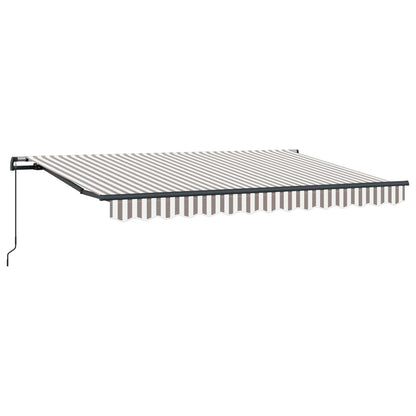 Retractable Awning Light Grey and White 2.5 x 2 m Fabric