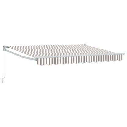 Retractable Awning Light Grey and White 3 x 2 m