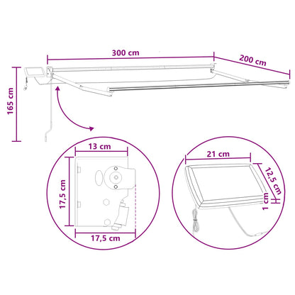 Manual Retractable Awning with LEDs Taupe