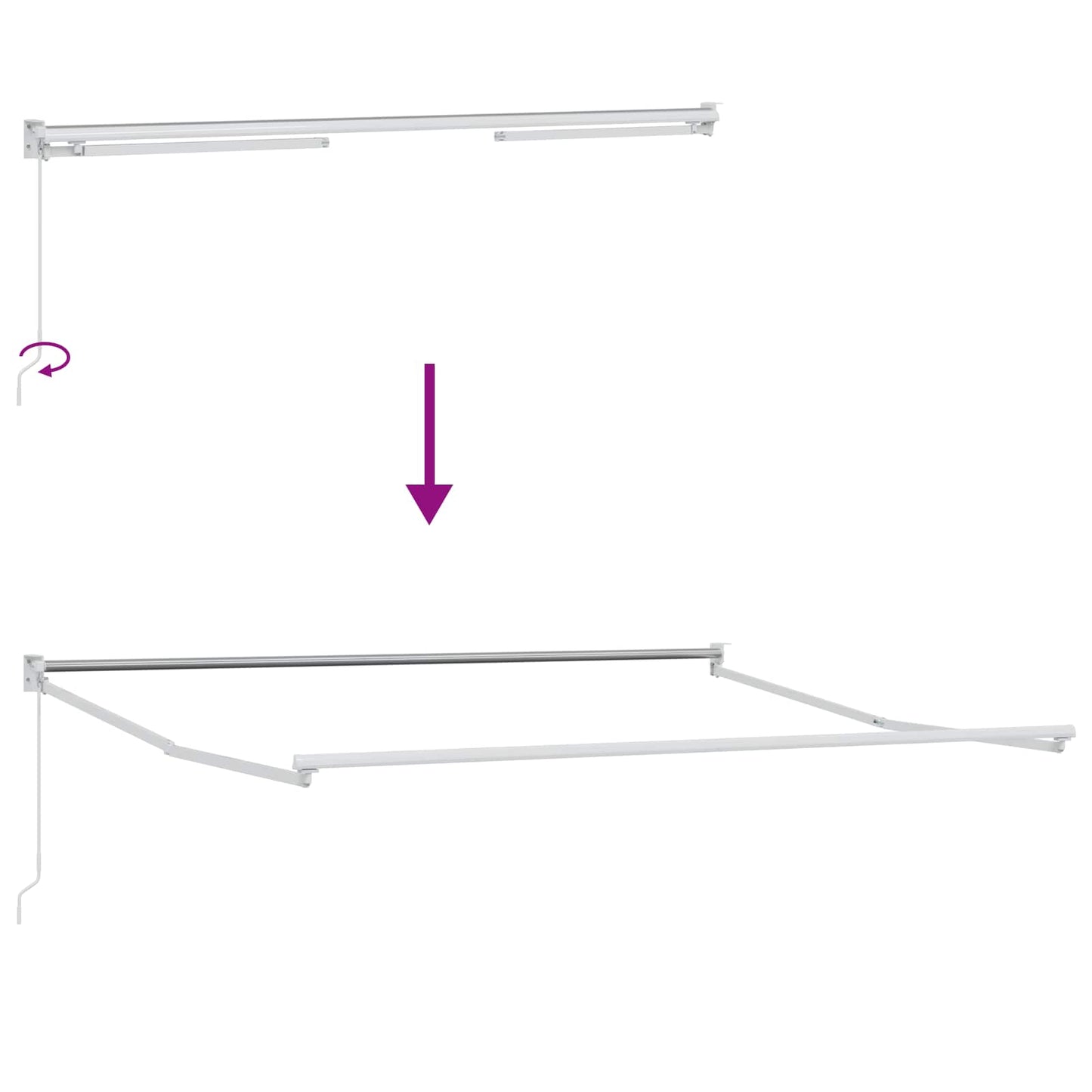 Retractable Awning Light Grey and White 3.5 x 2 m
