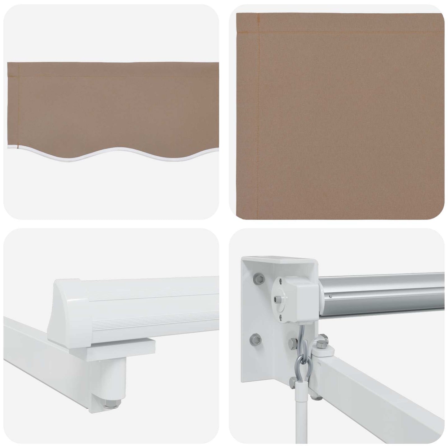 Retractable Awning Taupe 3.5 x 2 m 100% Polyester and Aluminium