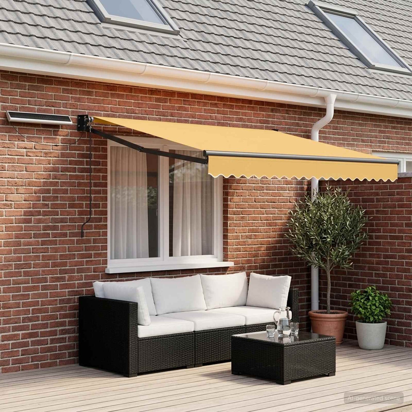 Electric Retractable Awning Sand 3.5 x 2 m