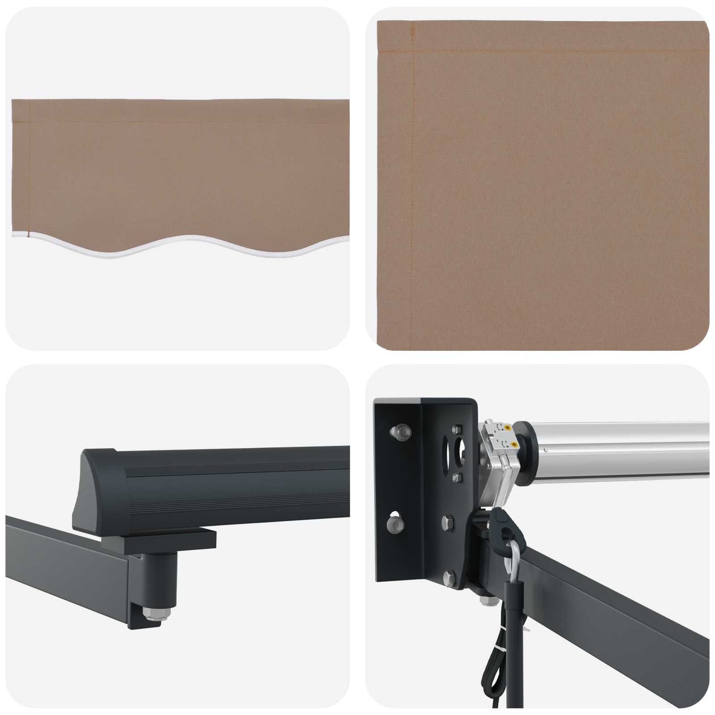 Electric Retractable Awning Taupe 3.5 x 2 m