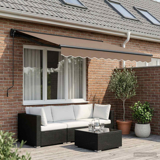 Manual Retractable Awning Taupe 3.5 x 2 m