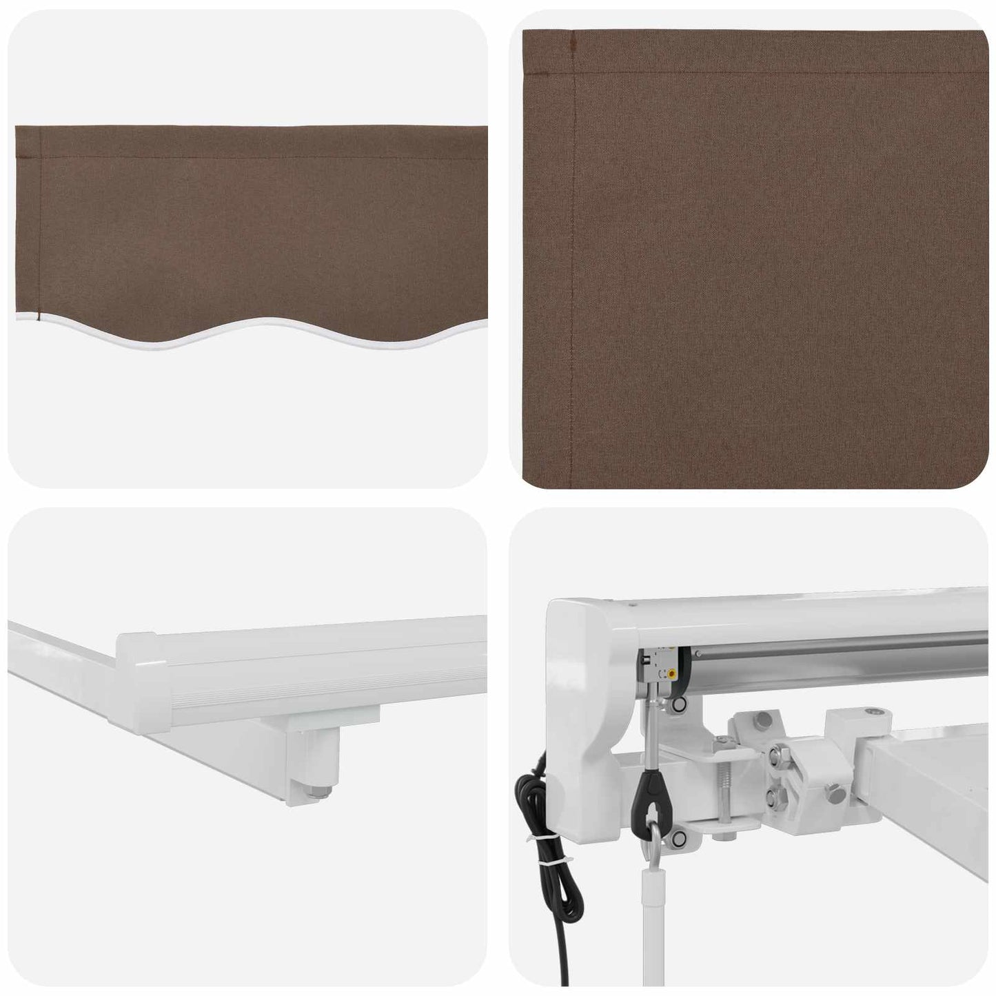 Electric Retractable Awning Taupe 3.5 x 2 m