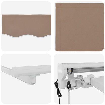 Electric Retractable Awning Taupe 3.5 x 2 m