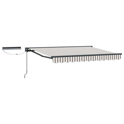 Electric Retractable Awning Light Grey and White 3.5 x 2 m