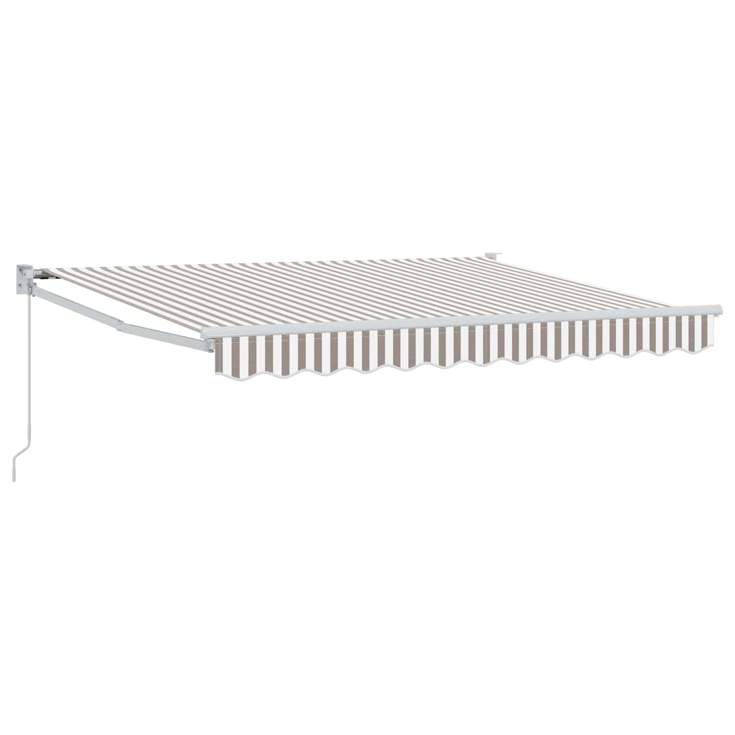 Retractable Awning Light Grey and White 4 x 2 m