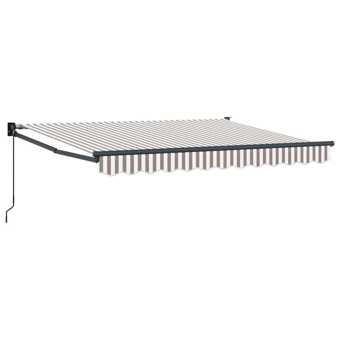 Retractable Awning Light Grey and White 4 x 2 m