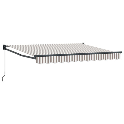 Retractable Awning Light Grey and White 4 x 2 m