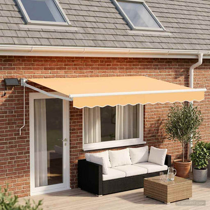 Manual Retractable Awning with LEDs Sand