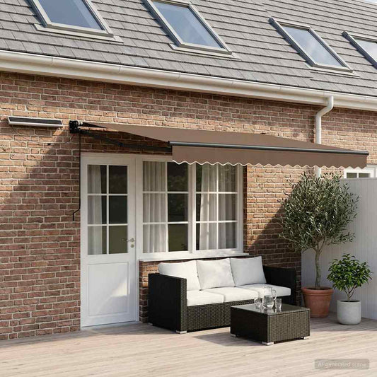 Electric Retractable Awning Taupe 5 x 3 m