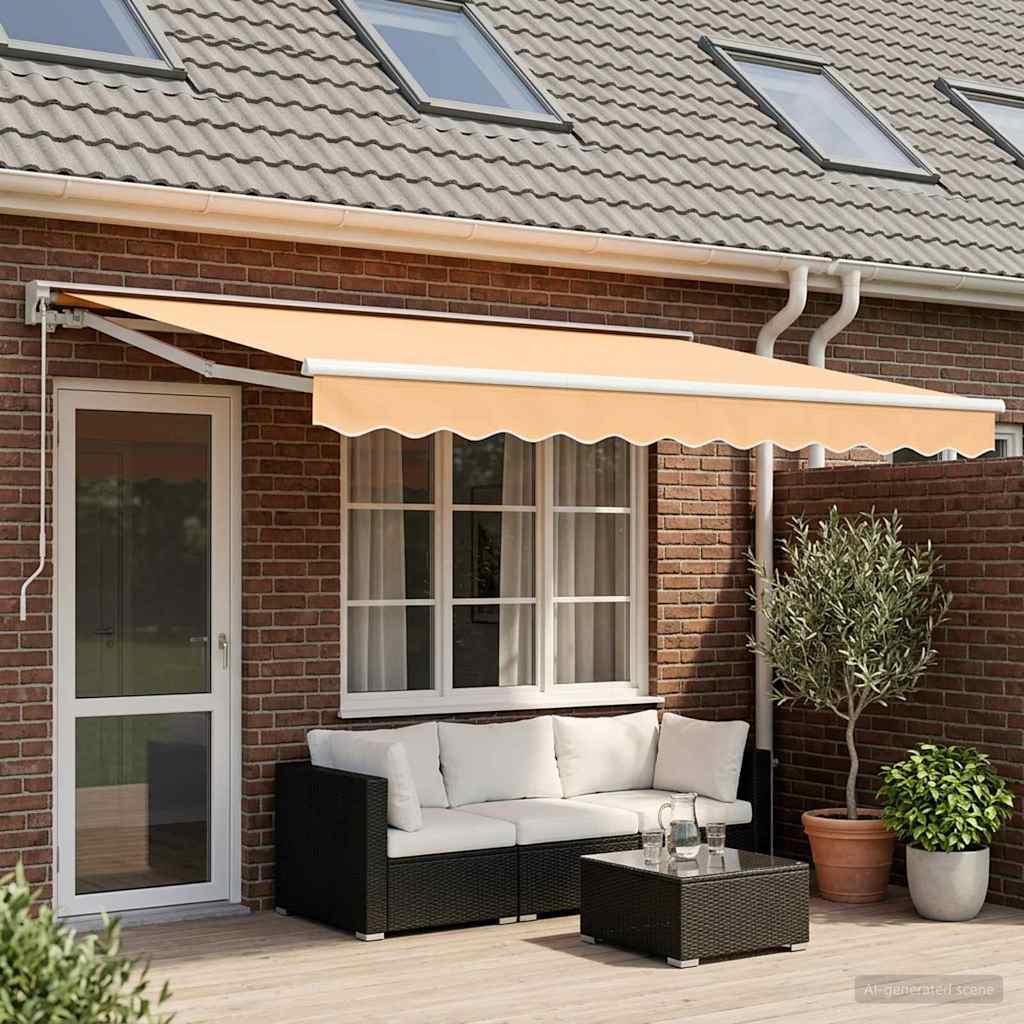 Manual Retractable Awning Sand 4.5 x 3 m